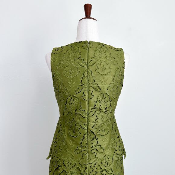 Ann Taylor Green Lace Sleeveless Peplum Two-Piece Set - Picture 9 of 13